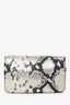Longchamp Silver Snakeskin Embossed Cavalcade Wallet On Chain
