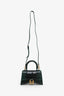 Balenciaga Green Crocodile-Embossed Leather Hourglass Bag with Strap