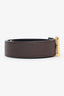 Hermès Black/Brown Reversible Leather Gold H Belt Size 75
