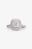 Tiffany & Co. Platinum Soleste 1.09ct G VVS2 Cushion Diamond Halo Engagement Ring