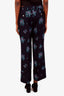 Gucci Navy Floral Jacquard Embroidered Hem Trousers Size 44