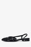 Pre-loved Chanel™ Black Canvas Sequin CC Flat Slingbacks Size 35.5