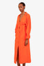 Fabiana Filippi Orange Cotton Button Down Long Dress Size XL