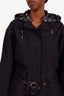 Louis Vuitton Black Short Belted Hooded Parka Size 34
