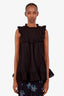 Zimmermann Black Cotton Embroidered Eyelet Blouse Size 3