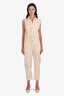 Ba&sh Cream Denim Sleeveless Jumpsuit Size 38