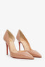 Christian Louboutin Beige Patent Leather 'Iriza' Pointed Toe Heels Size 37