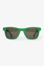 Bottega Veneta Green Frame Square Tinted Sunglasses