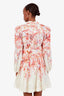 Zimmermann Orange/Multicolour Linen Long Sleeve Mini Dress Size 1
