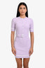 Pre-loved Chanel™ 2022 Purple Ribbed Knit Midi Dress with Belt Size 40