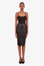 Mackage Black Leather Pencil Midi Skirt Size 0