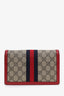 Gucci Red/Beige GG Supreme Queen Margaret Chain Wallet