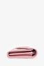 Saint Laurent Pink Grained Leather Wallet On Chain