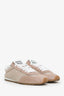 Miu Miu Beige Suede Mesh Plume Logo Sneakers Size 37.5
