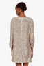 Zadig & Voltaire Gold Sequin Long Sleeve Mini Dress Size S