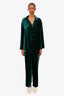 Gucci Green Velvet GG Supreme Oversized Silk Pajamas Set Size M