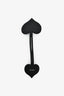 Delvaux Black/White Leather Heart Bag Charm