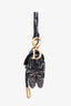Christian Dior 2019 Navy Oblique Embroidery Saddle Bag