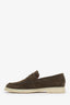 Loro Piana Green Suede Summer Walk Loafers Size 42.5 Mens