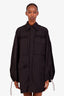 The Attico Black Nylon Cotton Cinched Button Up Jacket + Skirt Set Size S