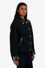 3.1 Philip Lim Navy Tweed Leather Hybrid Moto Jacket Size S