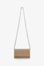 Maison Margiela Beige Grained Four Stitches Leather Wallet On Chain