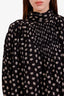 Isabel Marant Black Silk Patterned High Neck Blouse Size 38