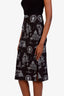 Off-White Black/White Embroidered Patterned Midi Skirt Size 34