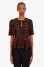 Erdem Leopard Print Silk Laliya Top Size 4