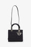 Christian Dior 1997 Black Denim Medium Lady Dior With Strap