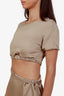 Ba&sh Tan Cut-out Short Sleeve Maxi Dress Size 6