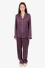Olivia von Halle Purple Silk Printed Pajama Set Size 4