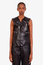 Balenciaga Black Lamb Leather Quilted Vest Size 40