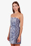 Alice + Olivia Blue Cotton Strapless Mini Dress Size 2