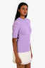 Givenchy Purple Knit Monogram Short Sleeve Top Size S