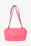 Pre-loved Chanel™ 2019 Neon Pink Terry Cloth Coco Beach Small Flap Bag SHW