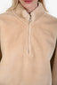 Frame Taupe Faux Fur Popover Quarter Zip Jacket Size M