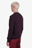 Givenchy Dark Burgundy Wool Star Detail Sweater Size L Men's