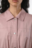 Hermès Pink Cinch Waist Button Up Dress Size 38