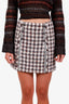 Veronica Beard Multicolour Metallic Houndstooth Button Front Mini Skirt Size 0