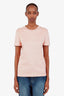 Loro Piana Pink Cotton Logo T-Shirt Size 46