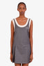 Miu Miu Grey Pleated Grisaille Sleeveless Mini Dress Size 36