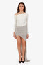 Rick Owens EDFU Short Sleeve 23 Taupe Draped Split Asymmetric Maxi Skirt Size 4