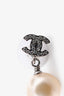Pre-loved Chanel™ 2012 Silver Tone Faux Pearl Drop Earrings