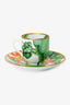 Hermès Green Porcelain Passifolia Coffee Cup Saucer Set