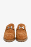 Hermès Suede Goatskin Shearling 'Flore 60' Heeled Mules Size 39