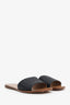 Bottega Veneta Black Leather Intrecciato Weave Slides Size 35.5