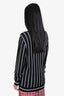Balmain Black/White Striped Logo Sweater Size S