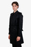 Burberry Black Kensington Belted Trench Coat Size 48