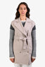 Max Mara Taupe Wool Angora Blend Belted Vest Size 6
